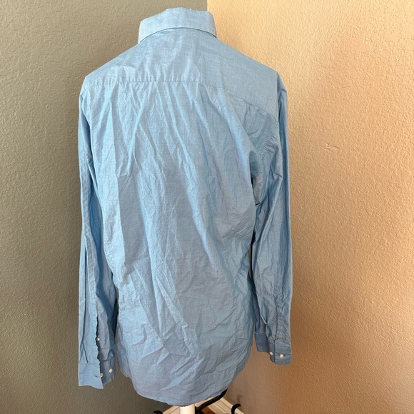 Men’s HUGO BOSS blue chambray dress shirt. Slim fit 17/43 and 34/35. - Picture 2 of 9